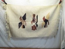 Vintage Native American Woven Mat Rug Tapestry Carpet Navajo Birds