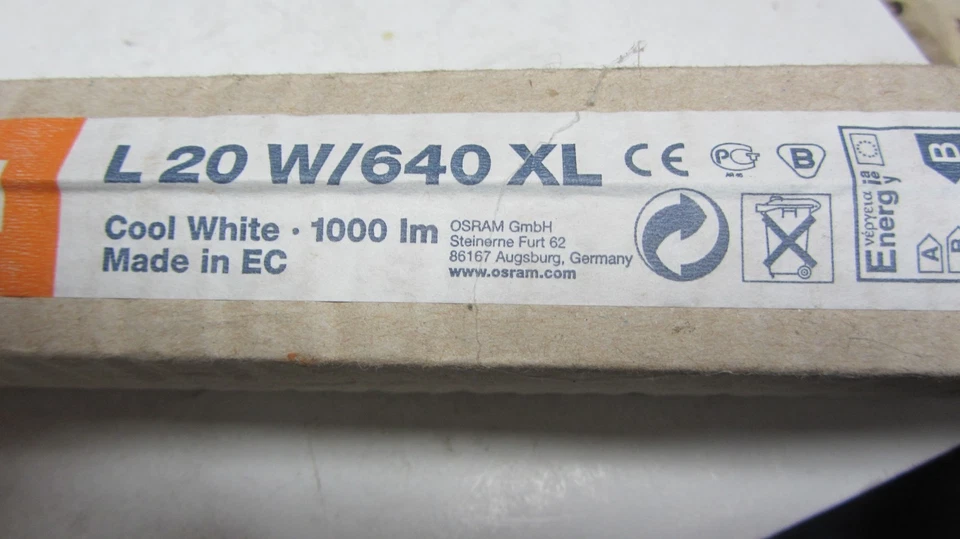 Osram Fluorescent Tube 20W/20 XL Cool White T12 38mm FA 6 Single Mono Pin - Image 2 of 3