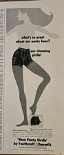 1968 Womens Youthcraft Charmfit Black Powernet Panty Hose Slimming Girdle ad 