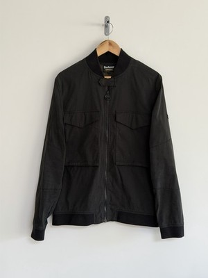 Barbour International Shacket Style Bomberjacke Schwarz Herren Large