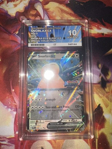 Snorlax ex 076 (stamped) ACE 10 GEM MINT – Pokémon TCG Prismatic Evolutions