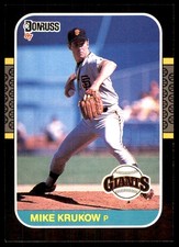 Mike Krukow 1987 Leaf #86 Giants MLB READ FREE SHIPPING AutographDen