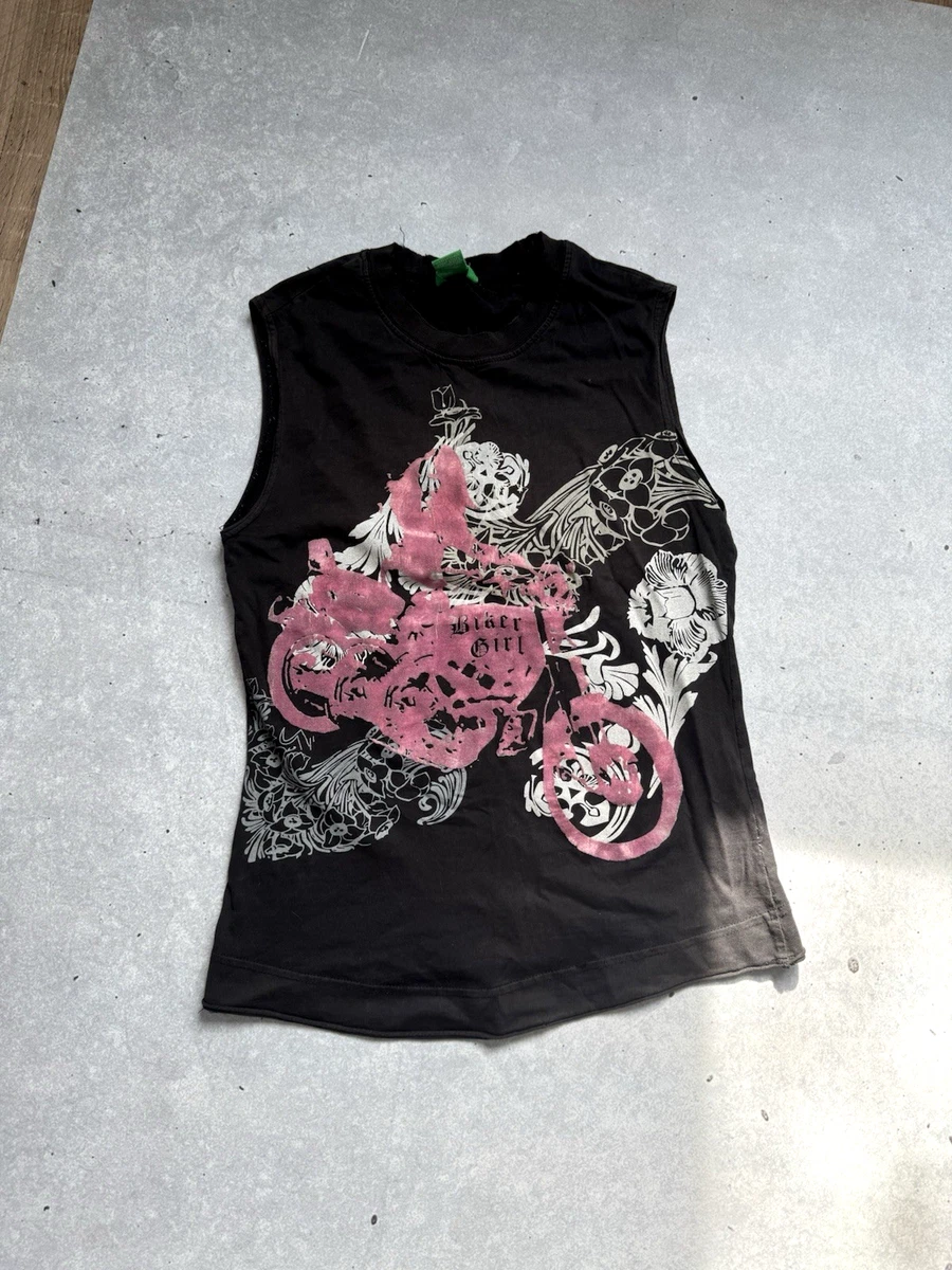 Y2K Punk Biker Girl Hysteric Glamour Faded Tank Top Miss Sixty