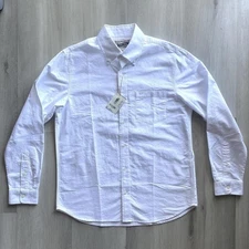 Brand New NWT Schott NYC White Button Up Shirt In Size Large