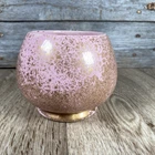 Vintage McCoy Bowl Planter Vase U.S.A. Pink with Gold Paint 4” Height, 5” Diamet