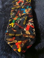 Looney Tunes Golf Mania "Teed Off" Vintage Novelty Neck Tie Vintage 1995