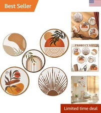 Aesthetic Wooden Wall Decor - Set of 5 Boho Geometric Art Pieces 10'' & 8''