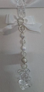 Pram charms*new*clear Crystal Teddy With Mixed Beads White Bow 