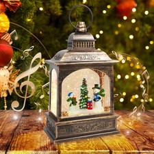 Christmas Snowman Snow Globe, Musical Lantern with 6 Hour Timer Sj-xr
