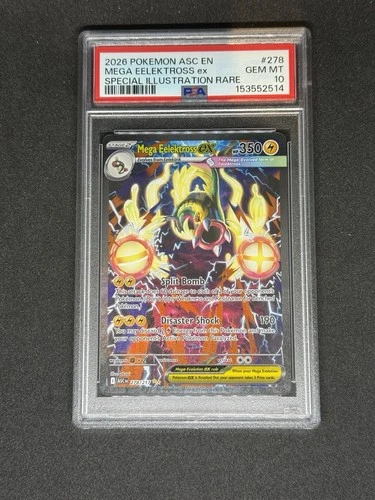 2026 Pokémon ASC EN Mega Eelektross Ex 278/217 GEM MINT PSA 10