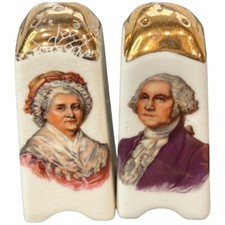 Vintage George and Martha Washington President Souvenir Salt and Pepper Shakers