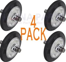 4 PACK NEW 4581EL3001E DRYER DRUM ROLLER WHEEL & SHAFT KIT FITS LG KENMORE SEARS