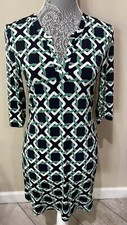 Banana Republic Navy Blue Chain Print Dress Size Xs