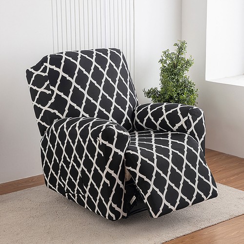 Printed stretch recliner cover, side pockets, home decor protection, stylish - Picture 28 of 62