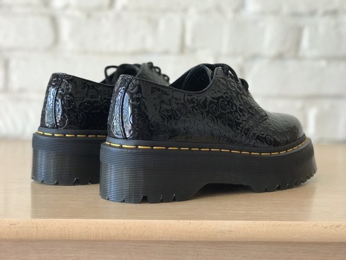 Scarpe Dr Martens 1461 donna taglia 8 leopardate goffrate pelle verniciata plateau nuove - Foto 10 di 10