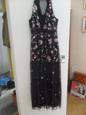 Monsoon Uk 18  Embellished Maxi Dress Black womens  stunning party occasion