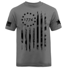 Large Vertical US Flag American Pride Patriot Patriotic USA T-shirt