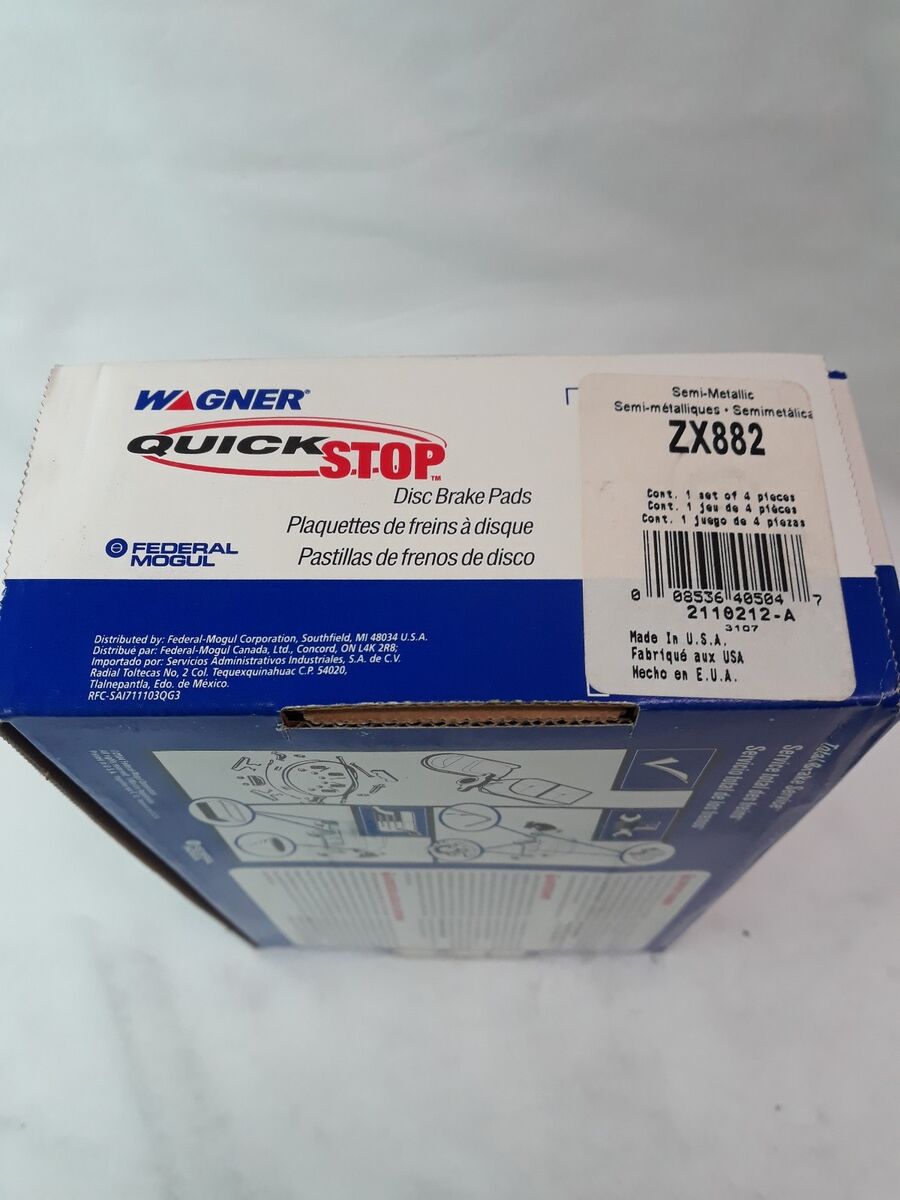 NEW WAGNER QUICK STOP Semi-Metallic Disc Brake Pads Ref NEW WAGNER QUICK STOP Semi-Metallic Disc Brake Pads Ref
