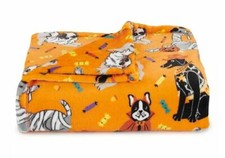 NEW Holidays HALLOWEEN Dogs Throw Blanket Oversize Super Soft 60x72