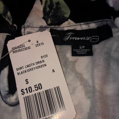 Abito Forever 21 floreale nero/grigio con colletto taglia S nuovo con etichetta - Foto 3 di 4