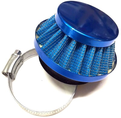 BLUE 58MM AIR FILTER CLEANER FOR UNIVERSAL SCOOTER MOPED MINI DIRT BIKE GO KART