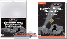 (10 Pack) BCW Resealable Treasury Comic Book Bags and Boards Acid Free Archival