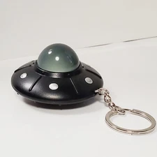 UFO AREA 51 Keychain Drone ET UAP Flying Saucer Space Ship Light/Sound BLACK
