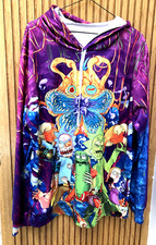 Rick and Morty Cartoon Unisex Colorful Loose Sweatshirt Pullover Hoodie Sz L