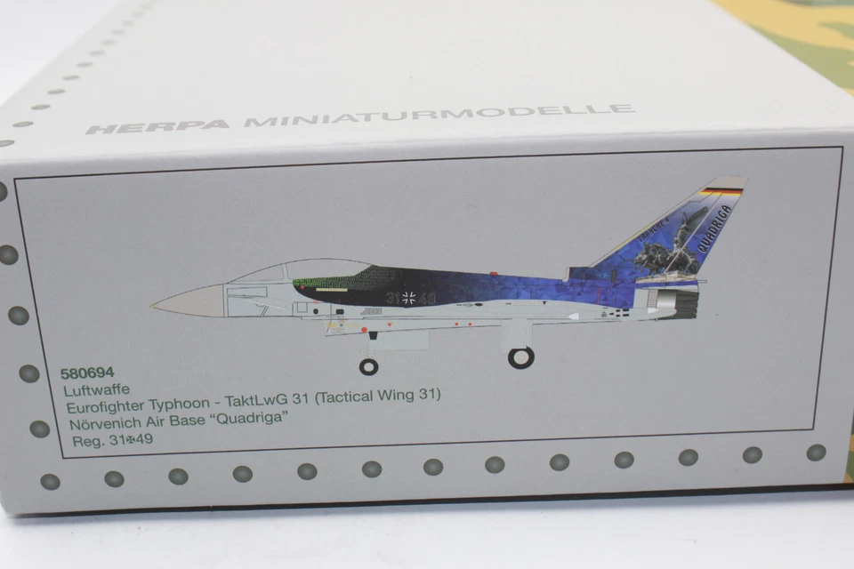 !! SALE !!  Herpa 580694 1:72 Luftwaffe Eurofighter Typhoon TaktLwG 31 NEU OVP
