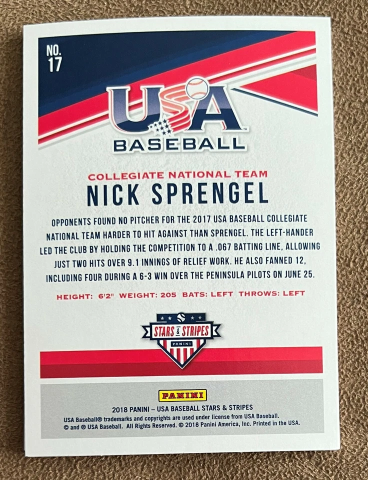 Nick Sprengel 2018 Panini USA Stars & Stripes #17 Rookie Lot of 6 Cards Rays MLB - Image 2 of 2