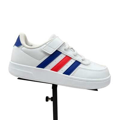 Adidas Breaknet Youth Boy's/Girl's Slip on Sneakers Size 1.5 White/Multi Shoes