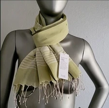 Eileen Fisher Handloomed Organic Cotton Triangles Scarf NWT $148