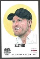 AOP CRICKET limited edition (100) Wisden artist D.Dean postcard Ben Stokes