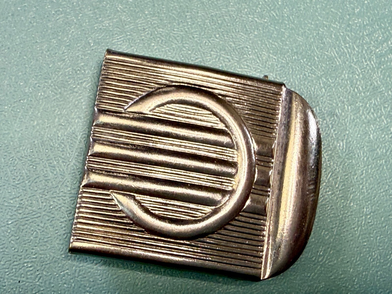 Antique Art Deco Abstract Pattern Solid Brass Vin… - image 12