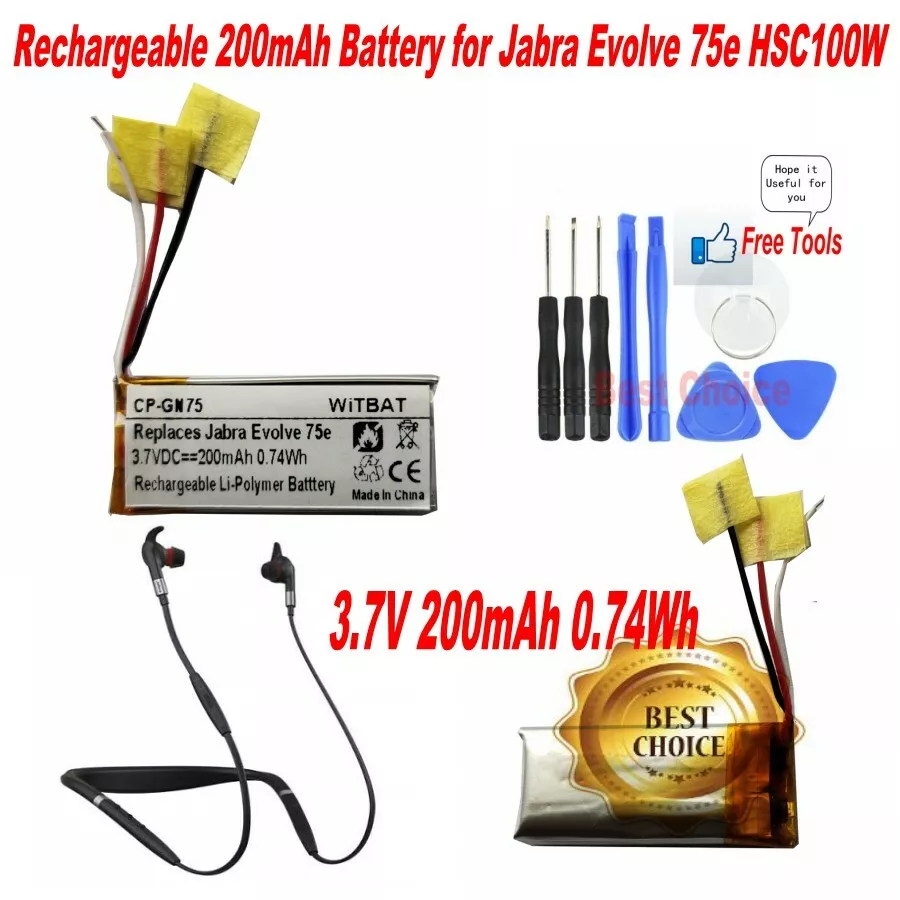 Jabra evolve 75e battery life sales