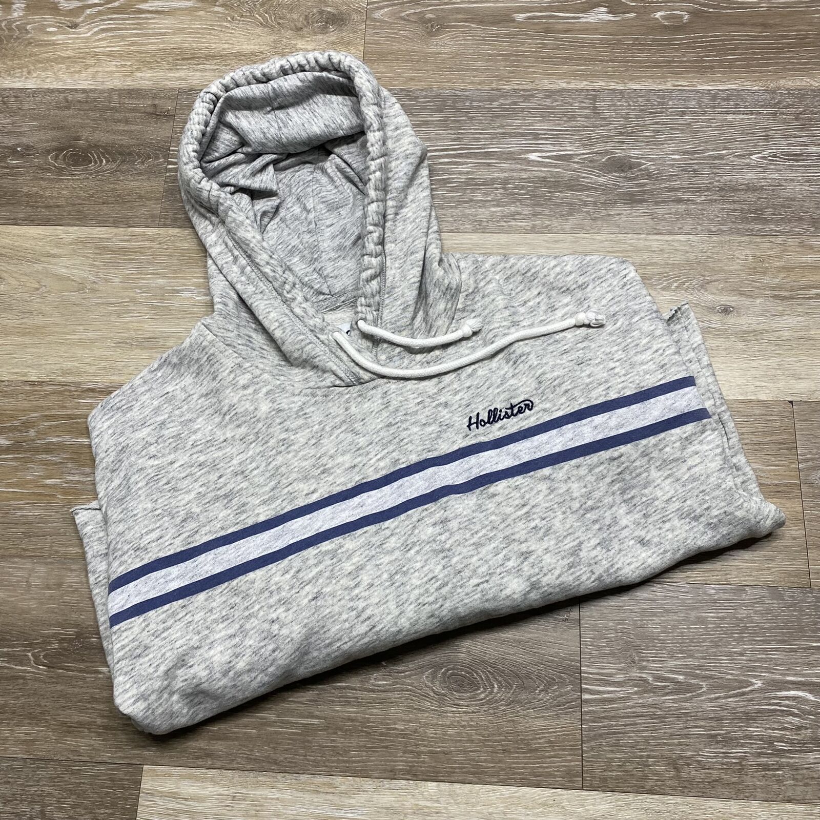 HOLLISTER Pullover Drawstring Tie Grey Cropped Ho… - image 4