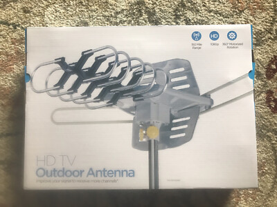 NEW BOX NEVER OPENED 150 Mile Radius outdoor tv antenna motorized amplified