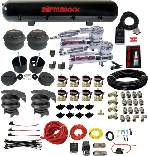 1/2" Fast Valve Air Ride Suspension Kit Bags Chrome For 99-06 Silverado 1500 2wd
