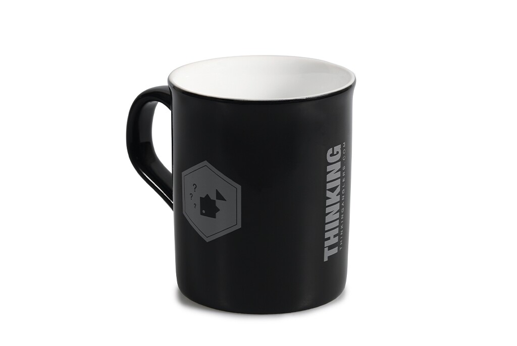 Thinking Anglers Gloss Black Mug - Carp Fishing Camping Equipment -Free Delivery