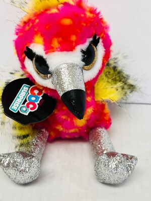 Coco Cones Surprise Neon Bird Flamingo Plush Stuffed Animal Pink Yellow BIN 2