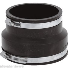 1 -Fernco Rubber 6" X 4" Reducing Flexible PVC Pipe Coupling Coupler Connector