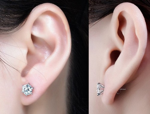 2.10Ct Vvs:,Gift Blue White Moissanite Diamond 925 Sterling Silver Earring - Picture 2 of 2