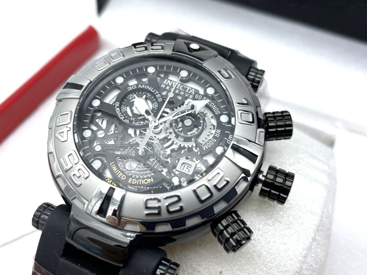 Invicta Men's 500m W/R Black Chronograph 20635 Subaqua Limited to