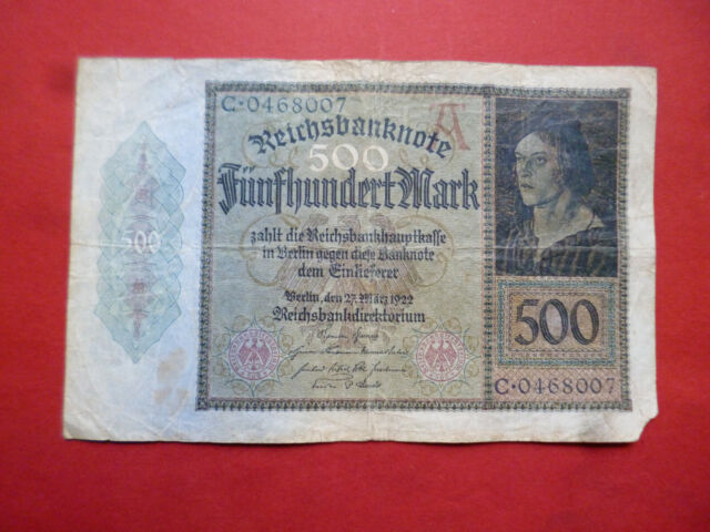 500 Mark Reichsbanknote 27.3.1922