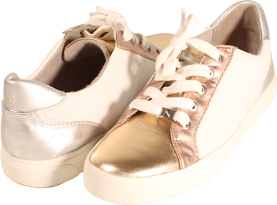 Naturalizer Astara Womens Fashion Sneaker White Metallic US Size 11 WIDE