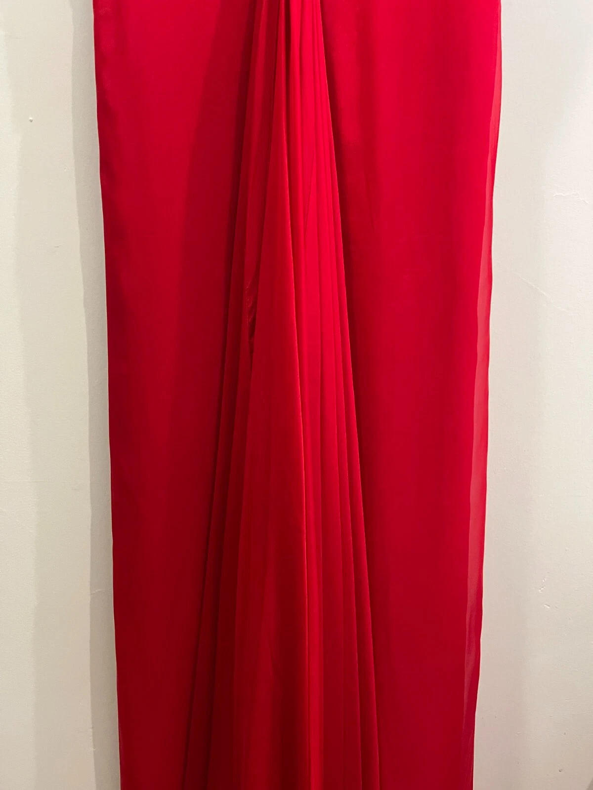 Abito da sera donna rosso Valentino in seta plissettato taglia 42 US 8