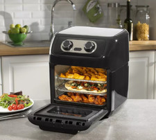 Daewoo Manual Air Fryer Rotisserie 12 Litres Bake Dehydrate Roast Oven Black