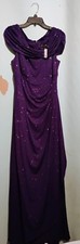 purple prom dress size 12, off shoulder sleeves, floor length