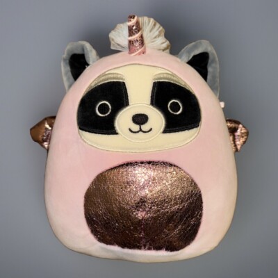 Rocky Raccoon Unicorn Costume Squishmallows 8  Kellytoy Stuffed Plush Animal