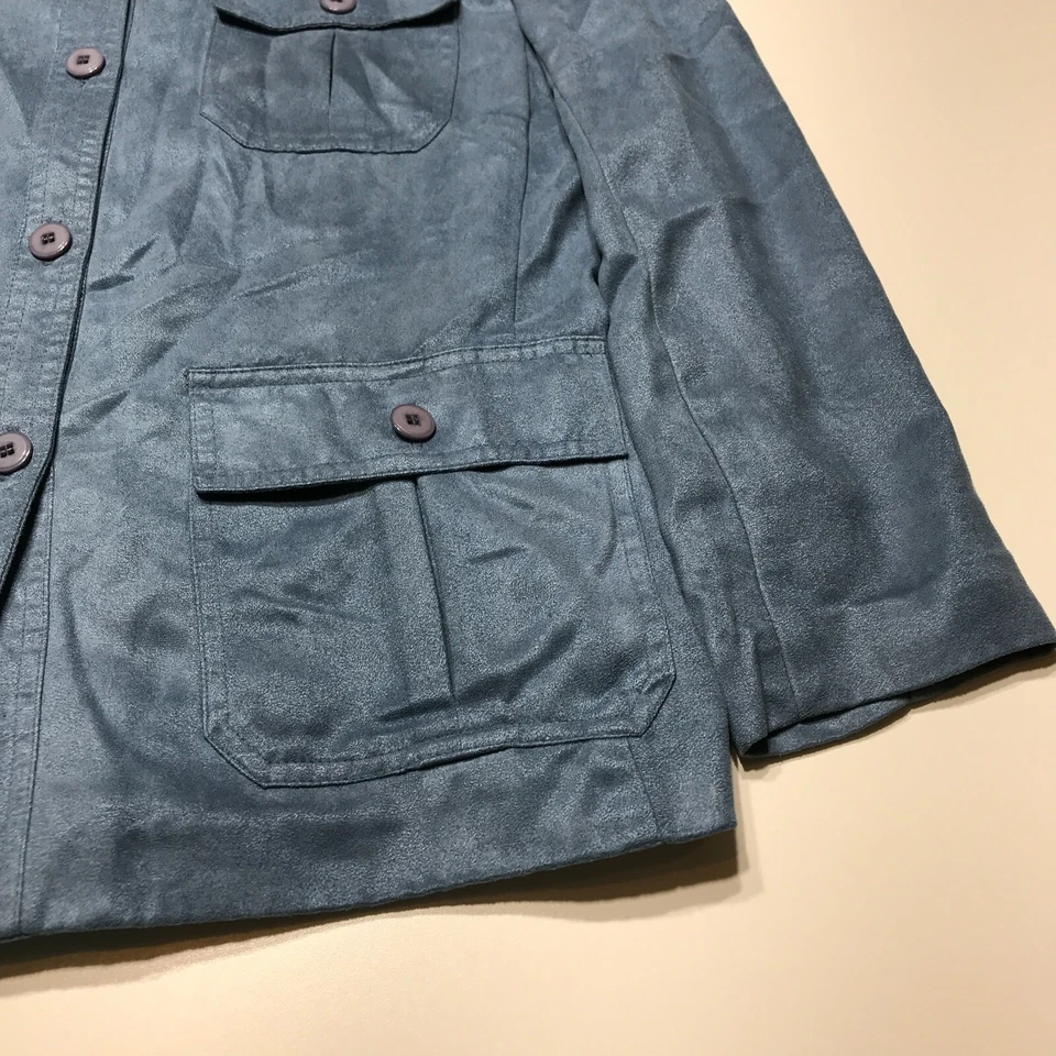 Josephine Chaus Jacket Womens Size 8 Faux Suede Button Down Soft 4 Front Pockets - Image 4 of 4